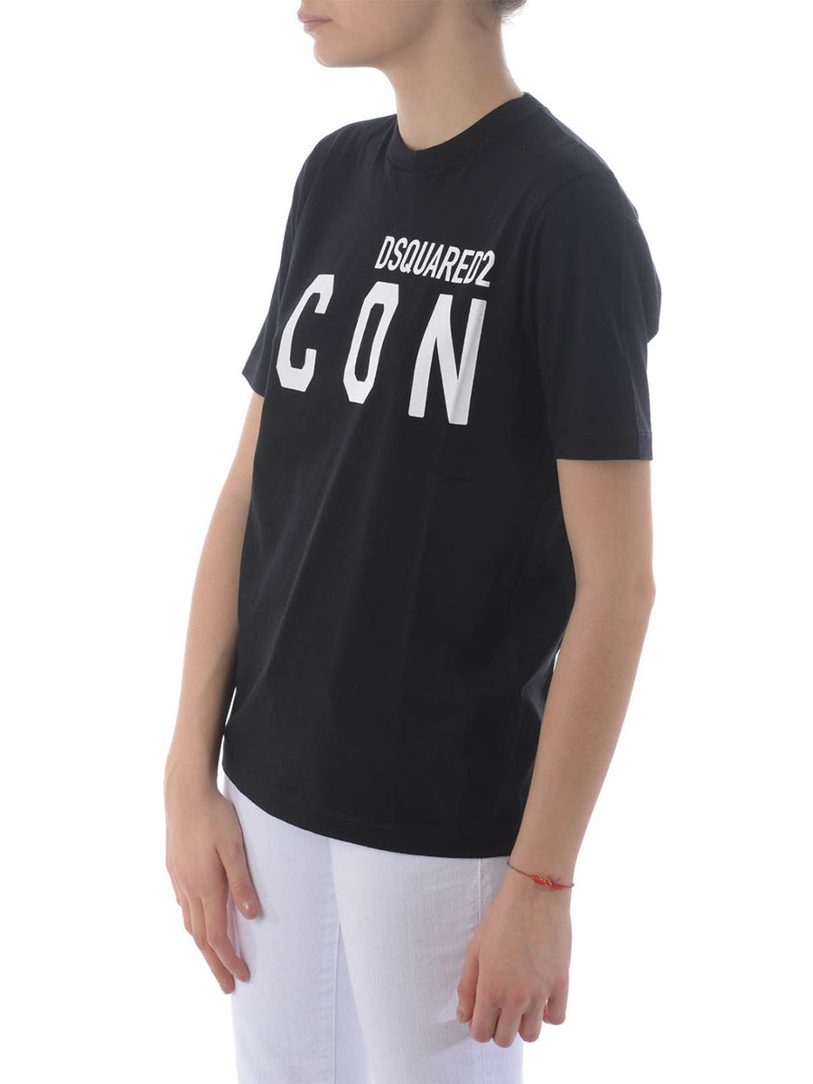 Emuleren straal Een trouwe DSQUARED2 ICON black cotton T-shirt – To Be Outlet