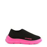 Load image into Gallery viewer, LOVE MOSCHINO black/pink fabric Slip On Sneakers
