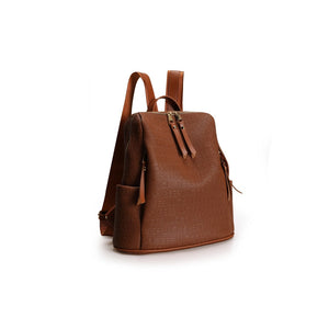 LUCKY BEES brown faux leather Backpack