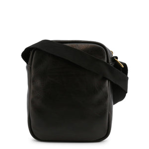 LUMBERJACK black faux leather Messenger Bag