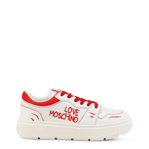 LOVE MOSCHINO white/red leather Sneakers