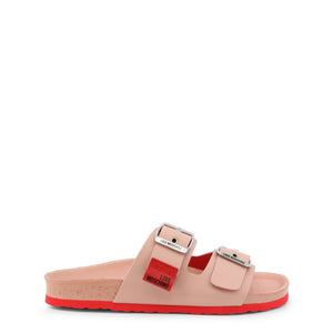 LOVE MOSCHINO pink/red leather Sandals