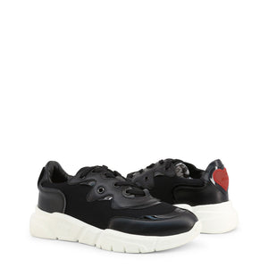 LOVE MOSCHINO black/white/red faux leather Sneakers