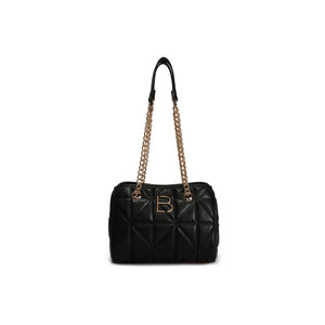 LUCKY BEES black/gold faux leather Shoulder Bag