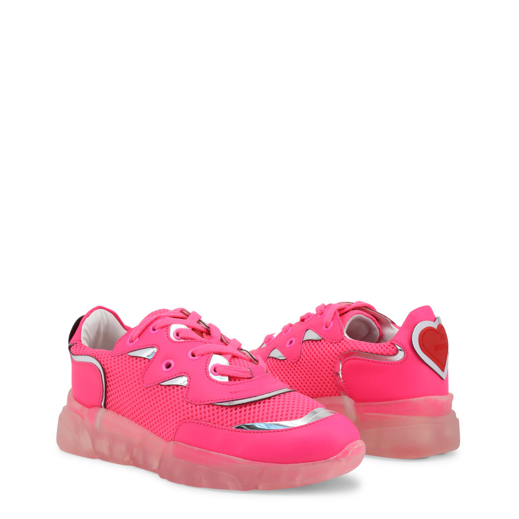 LOVE MOSCHINO pink faux leather Sneakers