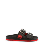 Load image into Gallery viewer, LOVE MOSCHINO black/red leather Sandals
