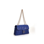 Load image into Gallery viewer, LUCKY BEES blue/gold faux leather Shoulder Bag
