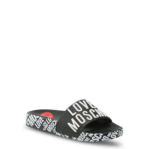 LOVE MOSCHINO black polyurethane Sandals