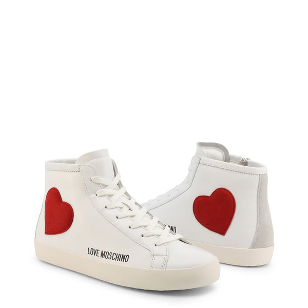 Love Moschino Platform Sneakers with Heart Motif in Black