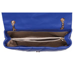 Load image into Gallery viewer, LUCKY BEES blue/gold faux leather Shoulder Bag
