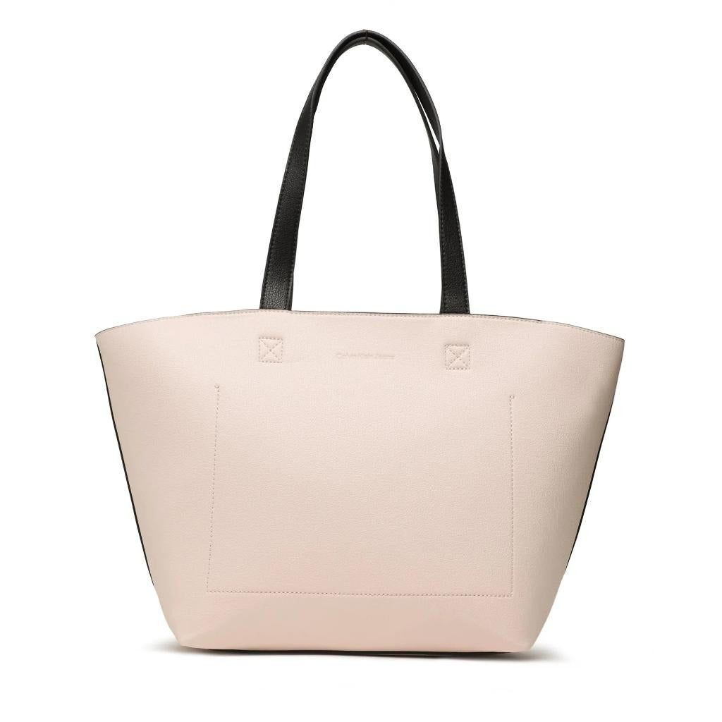 CALVIN KLEIN beige/black polyurethane Tote