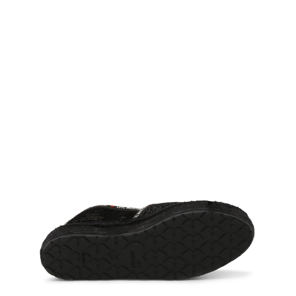 LOVE MOSCHINO black fabric Espadrilles