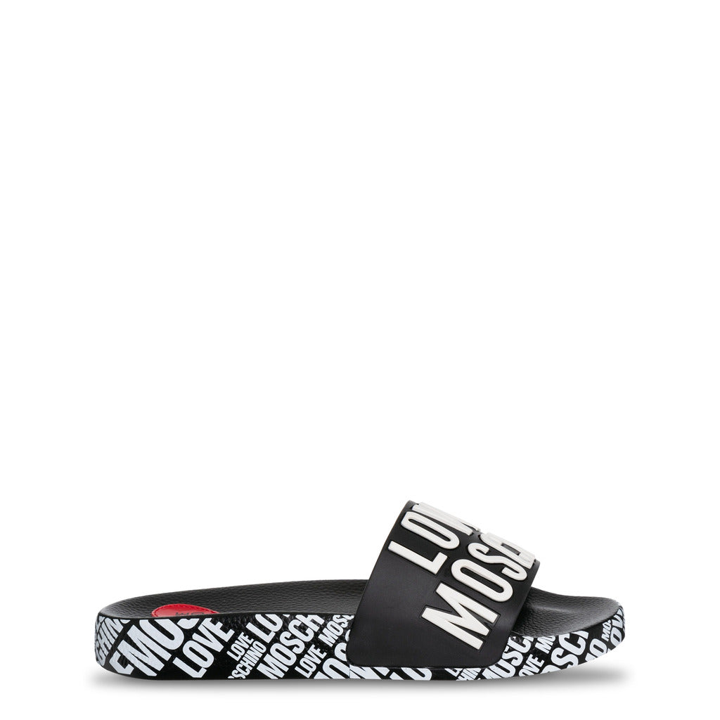 LOVE MOSCHINO black polyurethane Sandals