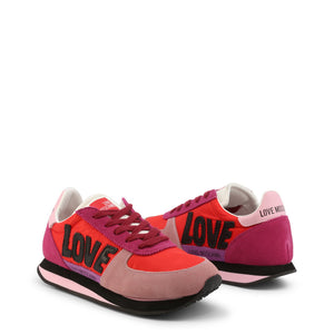 LOVE MOSCHINO red/pink faux leather Sneakers