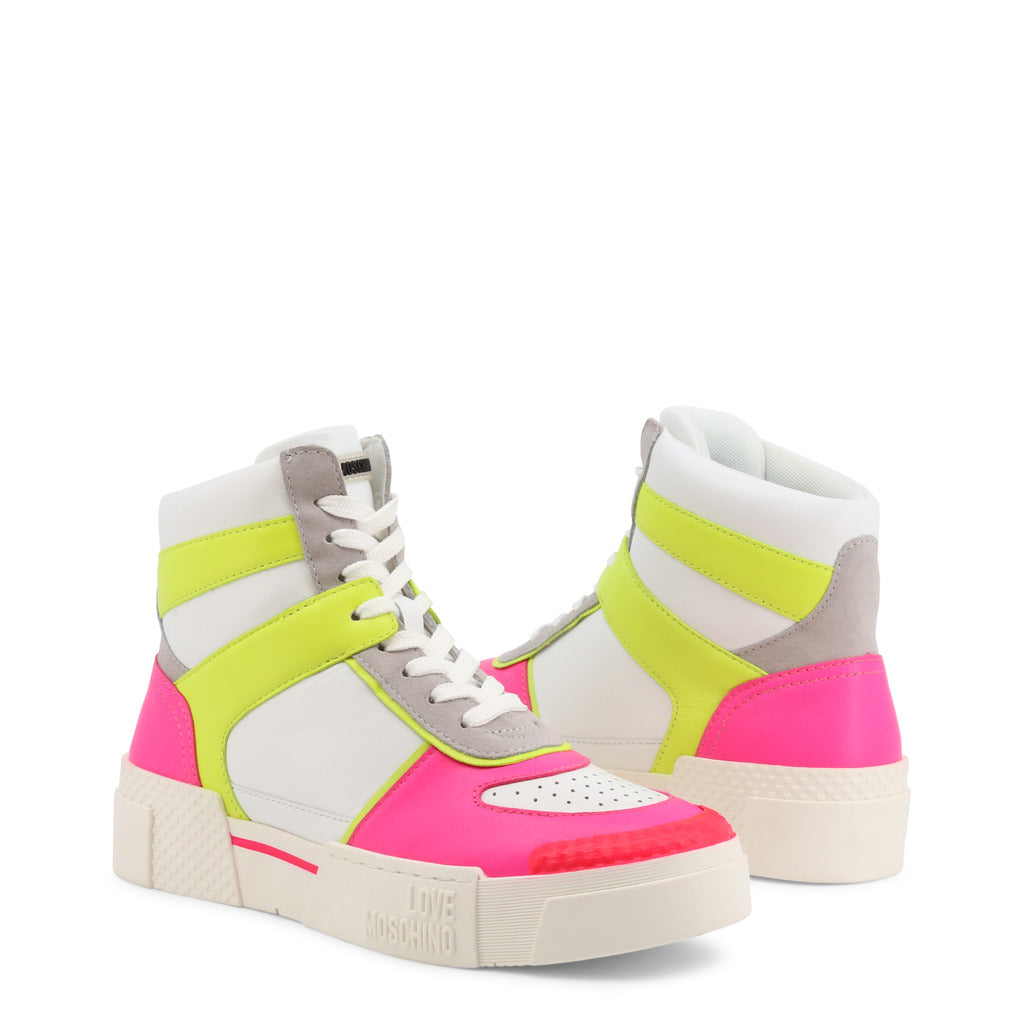 LOVE MOSCHINO multicolor leather Hi Top Sneakers