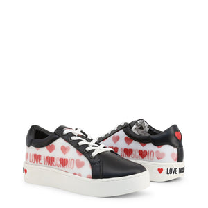 LOVE MOSCHINO black/white/red faux leather Sneakers