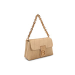 Load image into Gallery viewer, LUCKY BEES beige/gold faux leather Shoulder Bag
