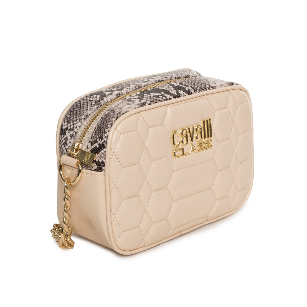 Cavalli Class beige leather Shoulder Bag