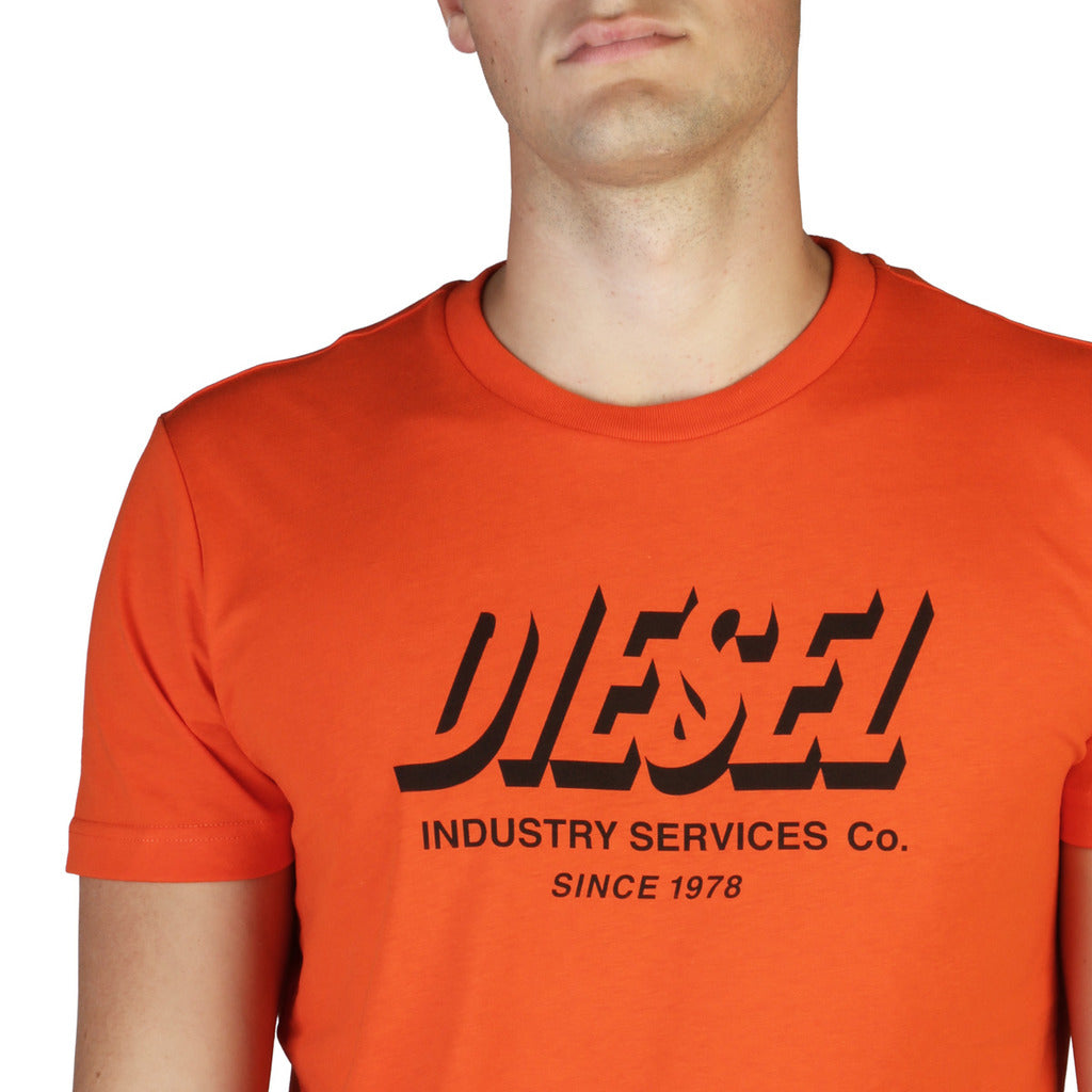 DIESEL  T-DIEGOS-A5 orange/black cotton T-Shirt