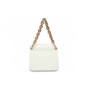 LUCKY BEES white/gold faux leather Shoulder Bag