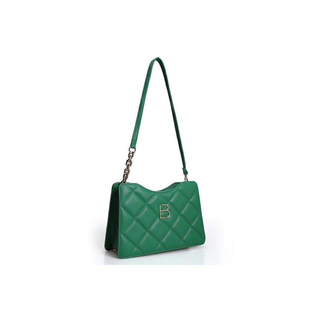 LUCKY BEES green faux leather Shoulder Bag