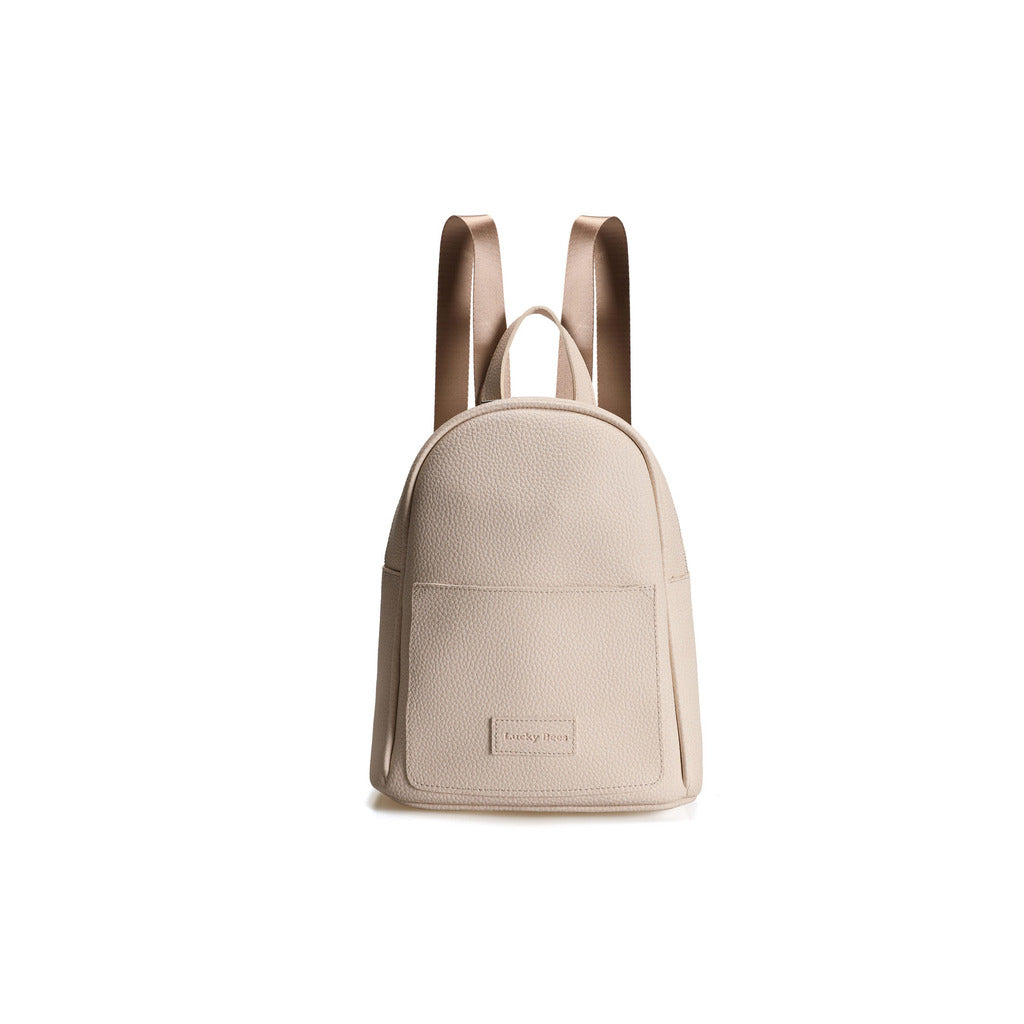 LUCKY BEES white faux leather Backpack