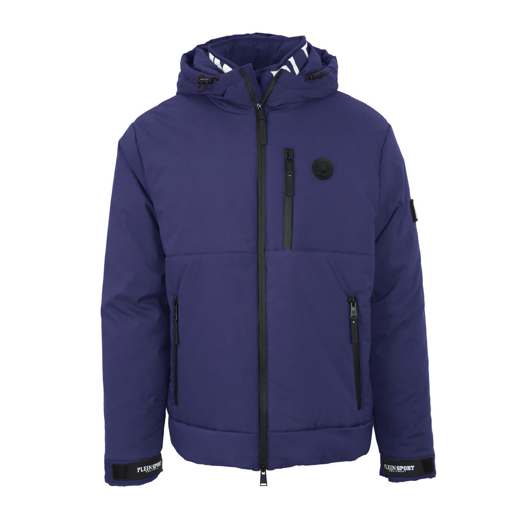 PLEIN SPORT BLUE POLYESTER DOWN JACKET