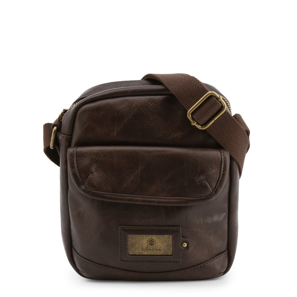 LUMBERJACK brown faux leather Messenger Bag