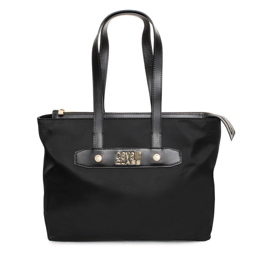 Cavalli Class black leather Shoulder Bag