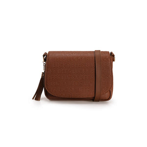 LUCKY BEES brown faux leather Shoulder Bag