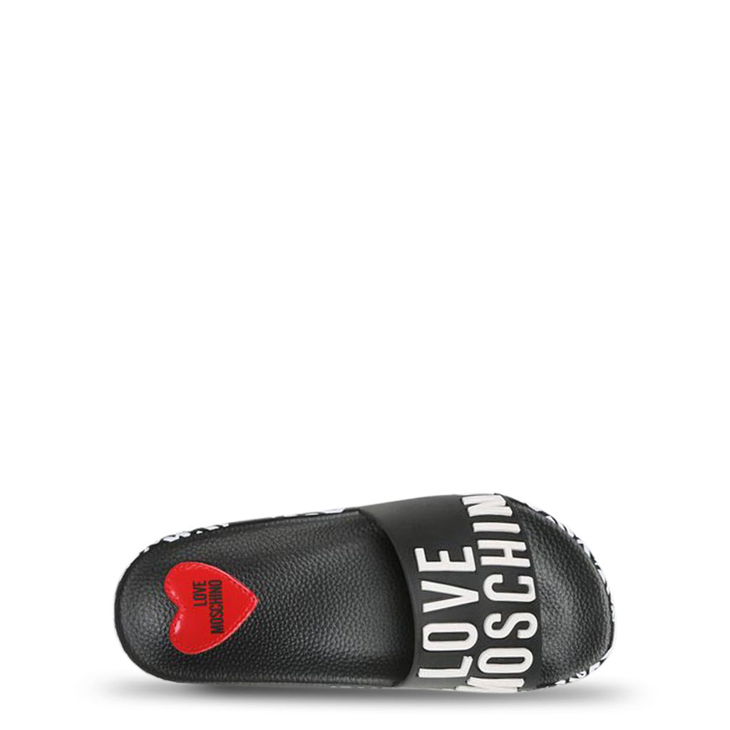 LOVE MOSCHINO black polyurethane Sandals