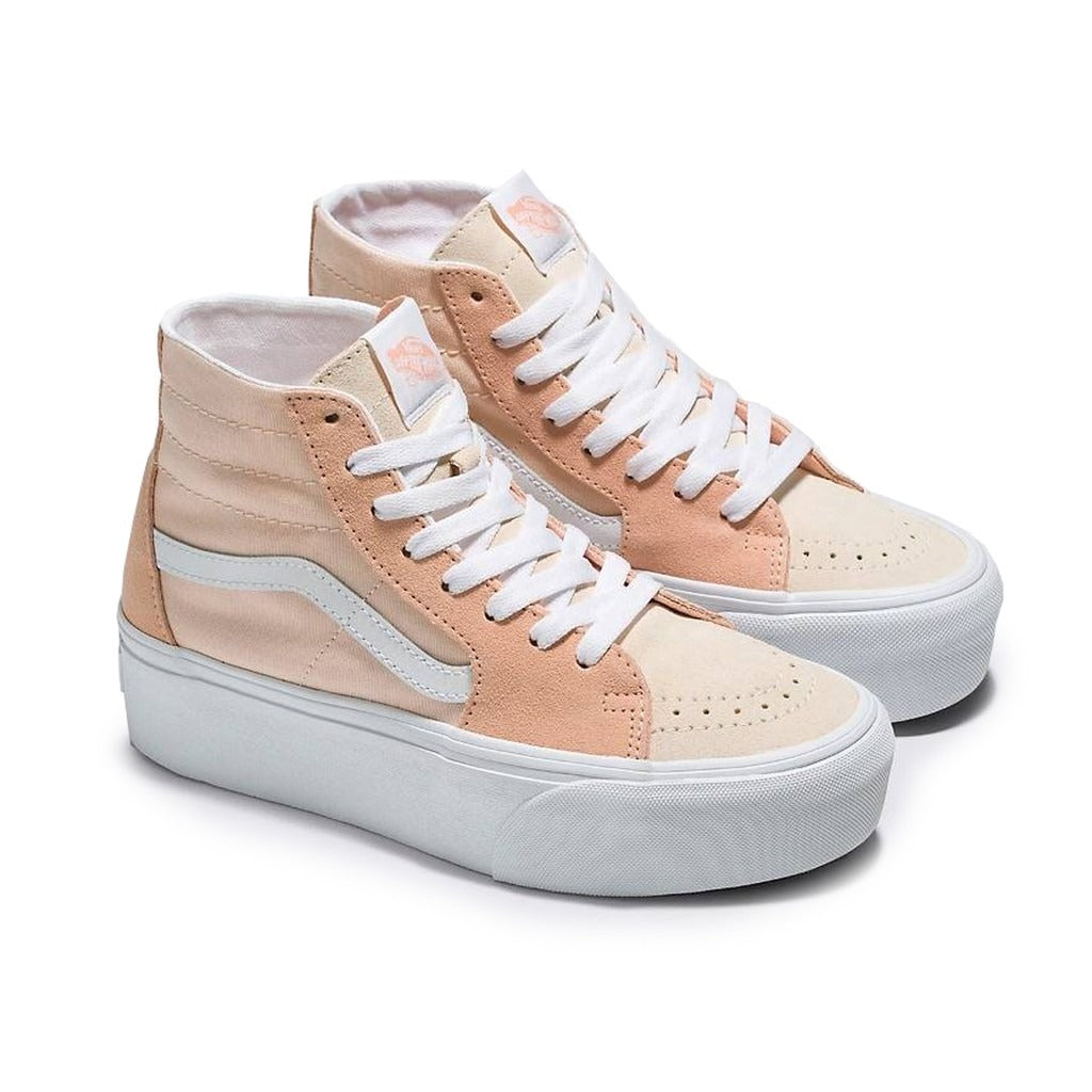 VANS pink/white fabric Hi Top Sneakers