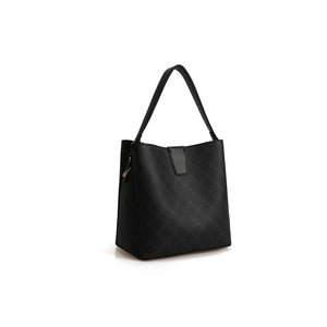 LUCKY BEES black faux leather Handbag