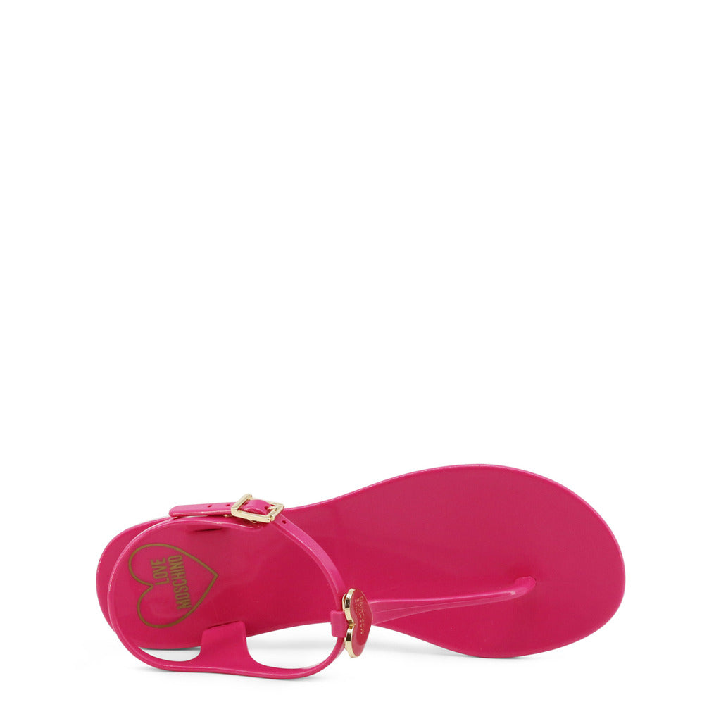 LOVE MOSCHINO fuchsia rubber Sandals