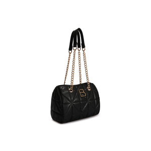 LUCKY BEES black/gold faux leather Shoulder Bag
