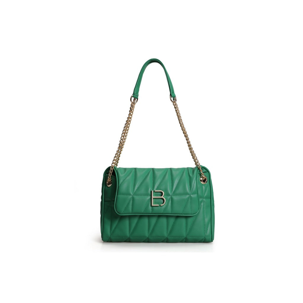 LUCKY BEES green faux leather Shoulder Bag