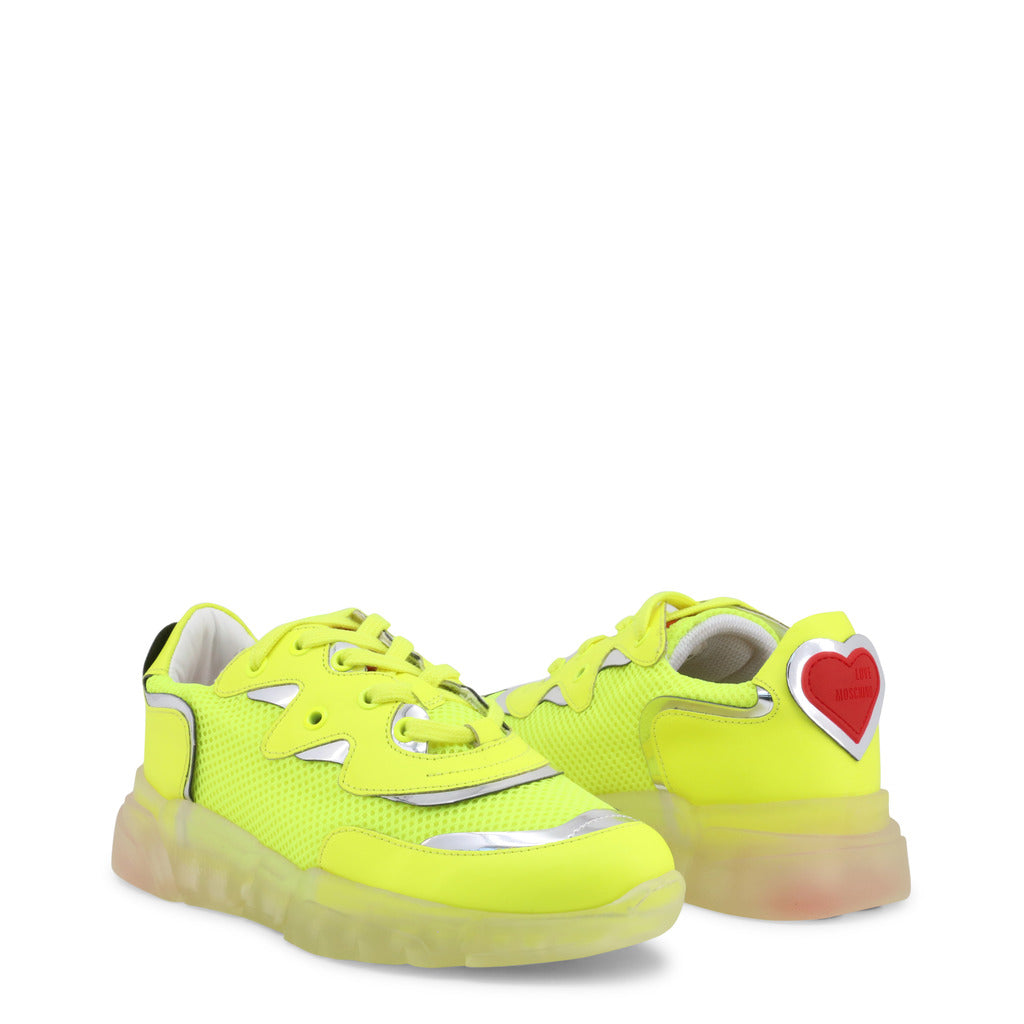 LOVE MOSCHINO yellow faux leather Sneakers