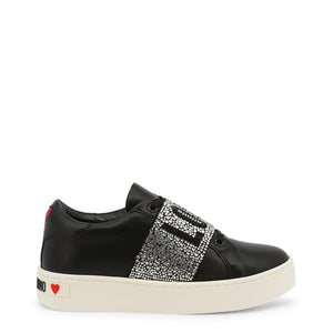 LOVE MOSCHINO black/silver faux leather Sneakers