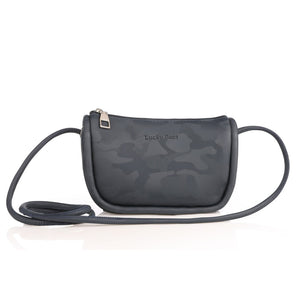 LUCKY BEES blue faux leather Shoulder Bag