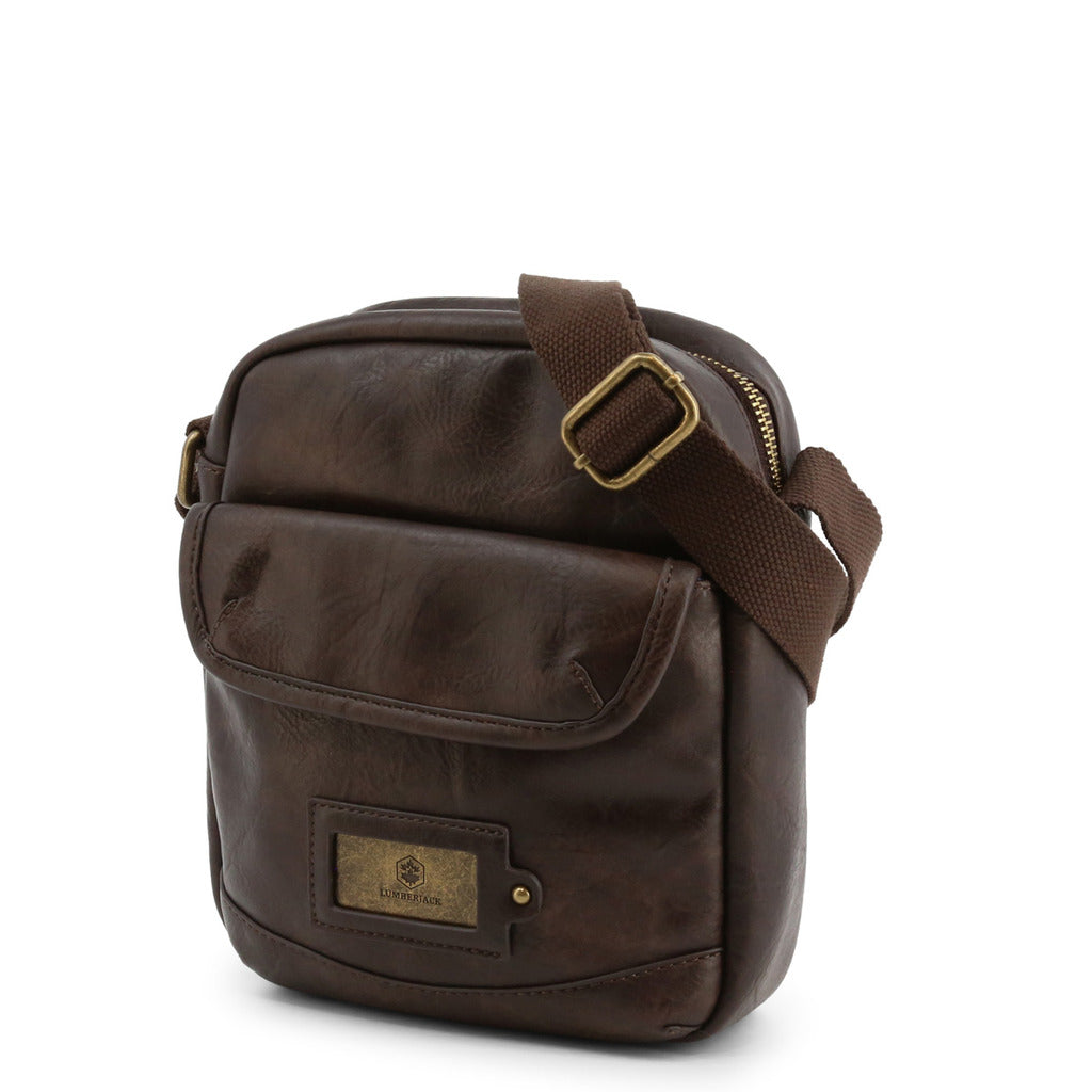 LUMBERJACK brown faux leather Messenger Bag