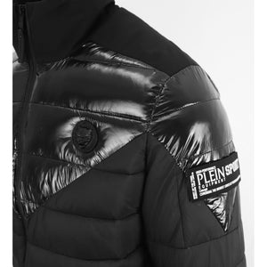 PLEIN SPORT BLACK POLYESTER DOWN JACKET