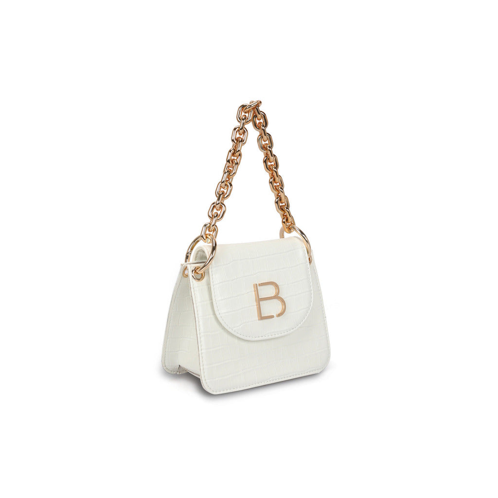 LUCKY BEES white/gold faux leather Shoulder Bag