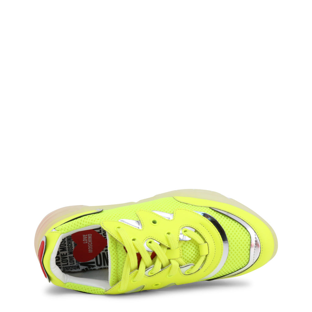 LOVE MOSCHINO yellow faux leather Sneakers