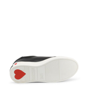 LOVE MOSCHINO black/white/red faux leather Sneakers