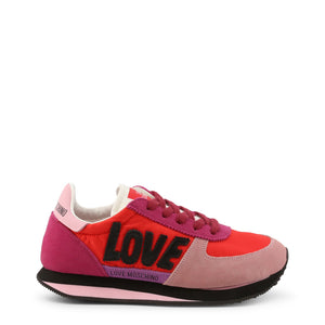 LOVE MOSCHINO red/pink faux leather Sneakers