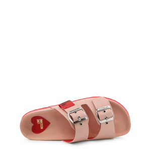 LOVE MOSCHINO pink/red leather Sandals