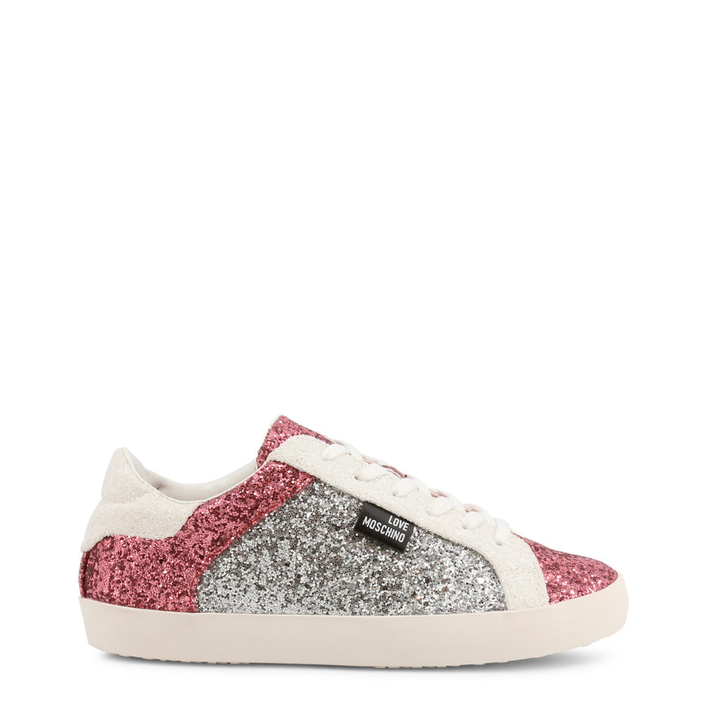 LOVE MOSCHINO silver/pink glitter Sneakers