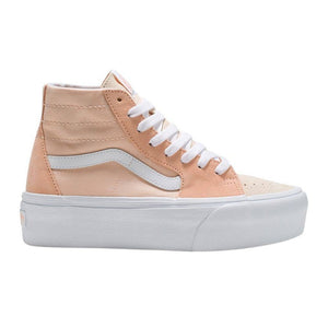 VANS pink/white fabric Hi Top Sneakers