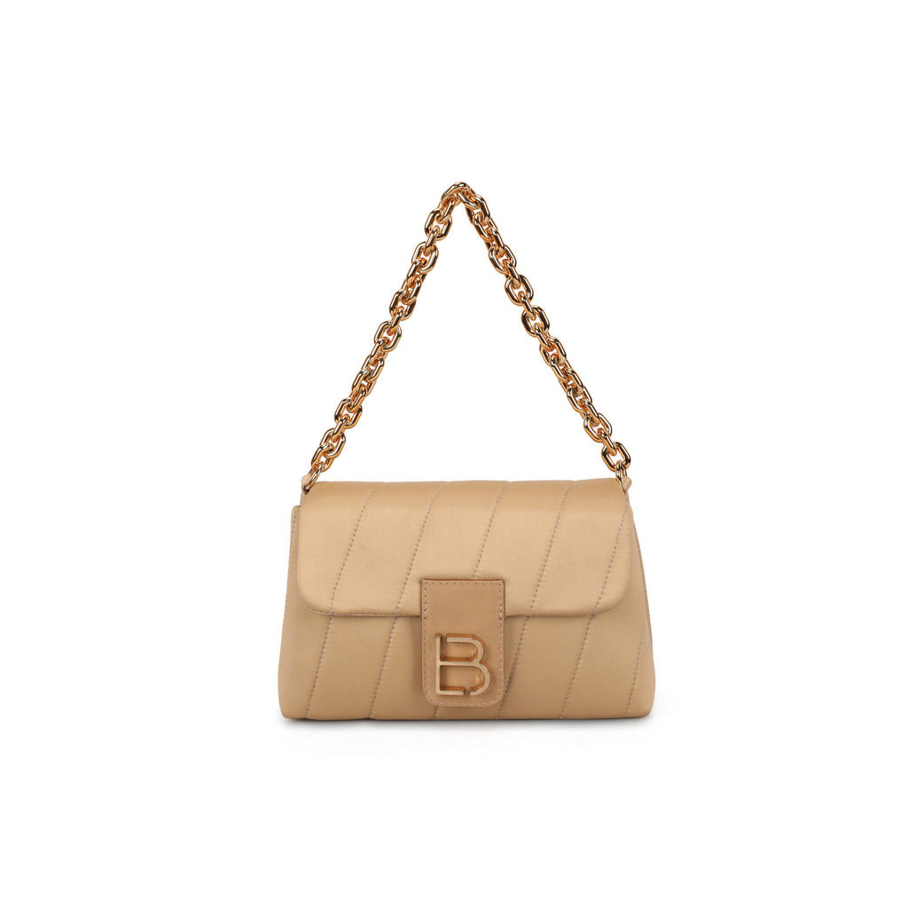 LUCKY BEES beige/gold faux leather Shoulder Bag