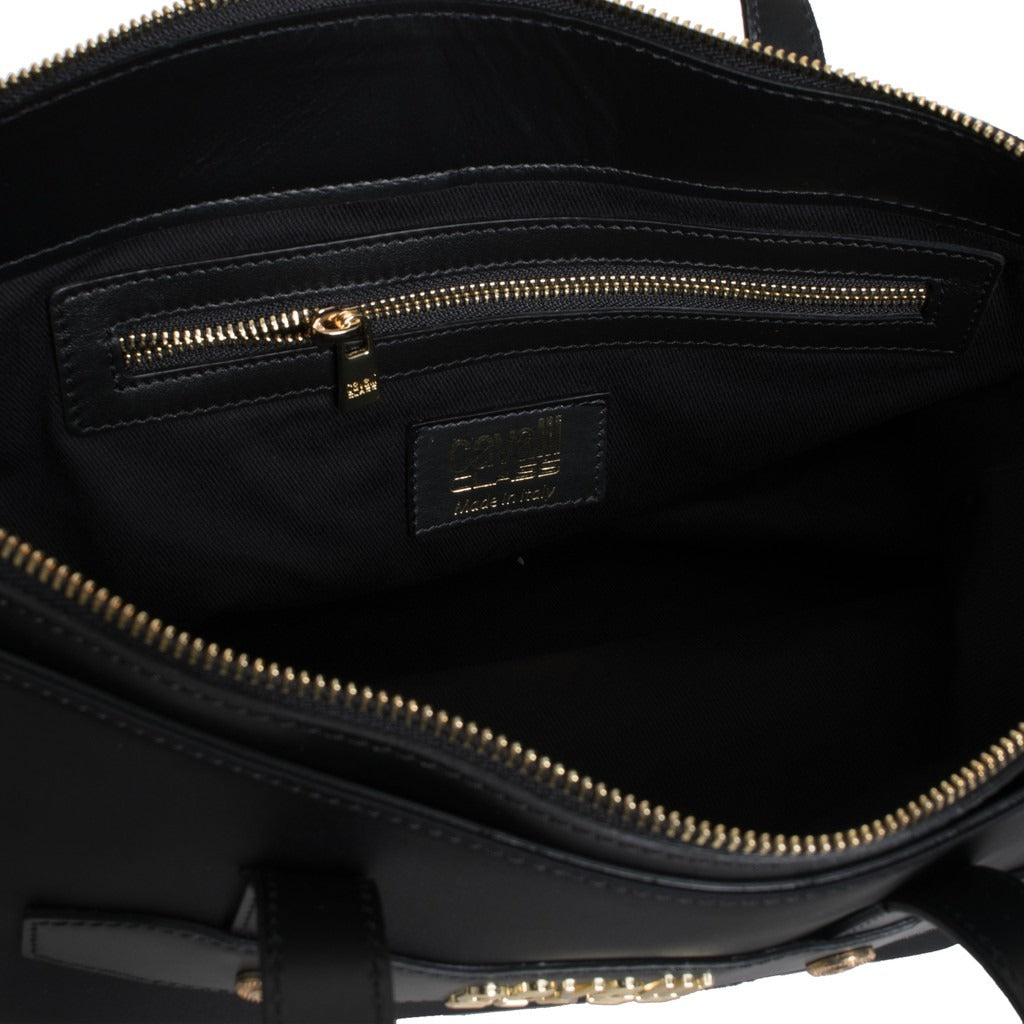 Cavalli Class black leather Shoulder Bag